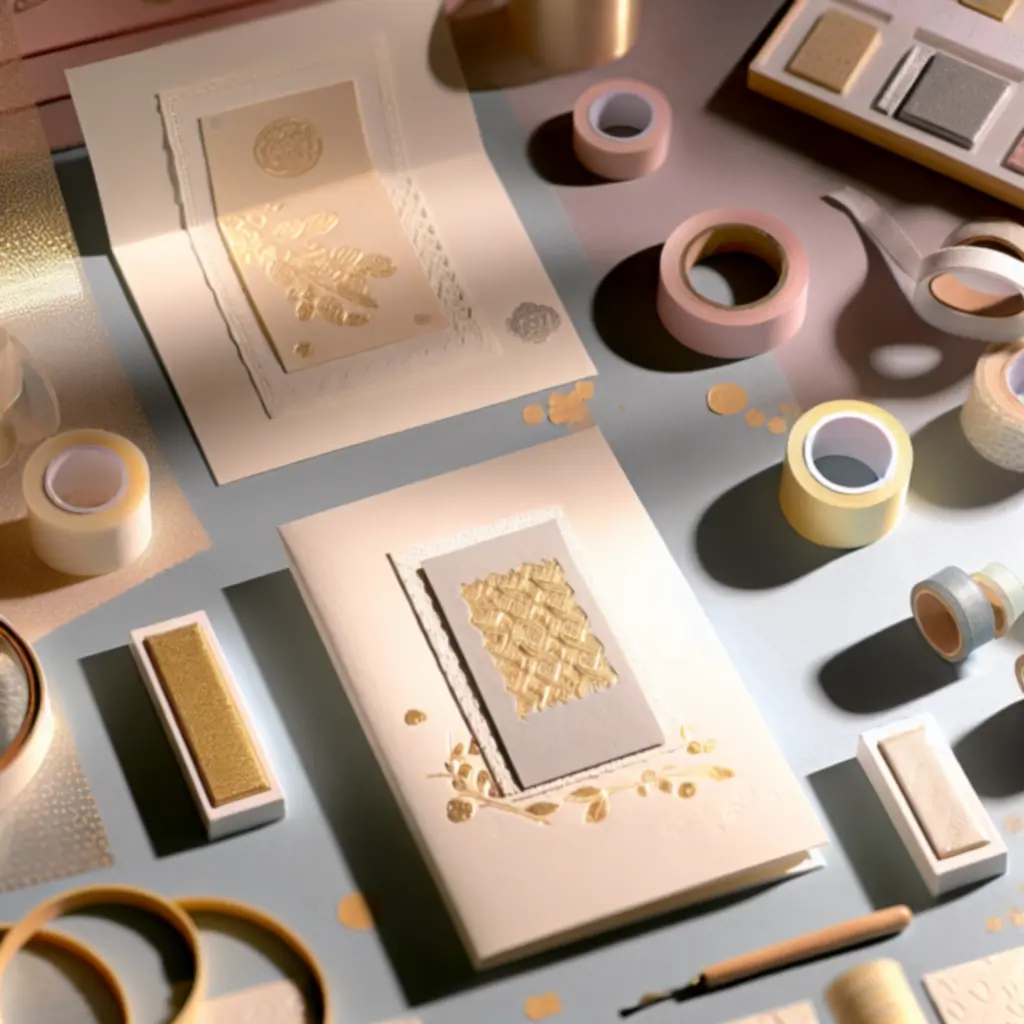 Ręcznie tworzona papeteria z delikatnymi tłoczeniami i złoceniami